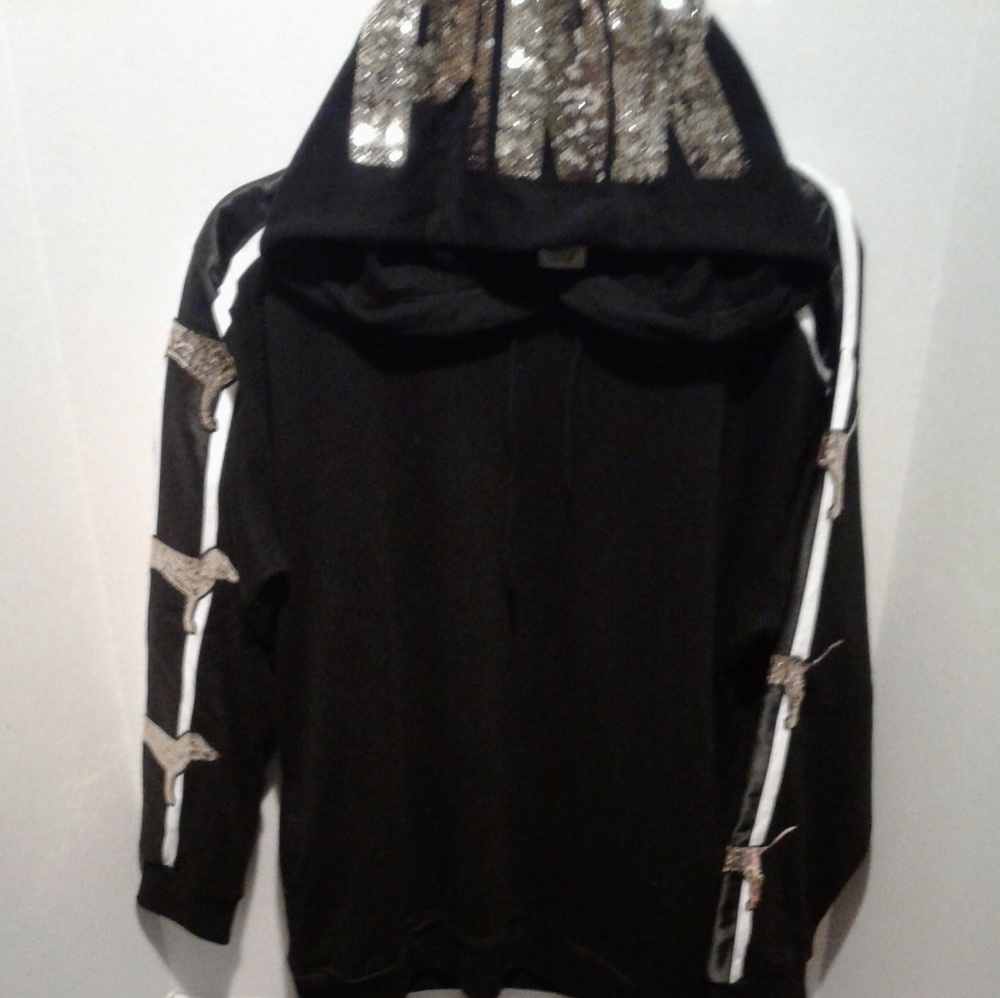 ⚡SALE⚡VS PINK Gold Bling Dog Hoodie & Shorts NWT